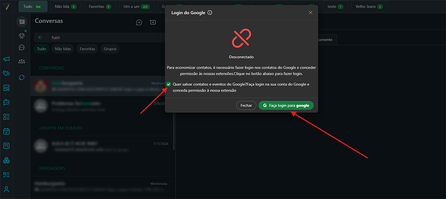 Autenticação com o Google