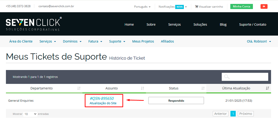 Ticket Histórico