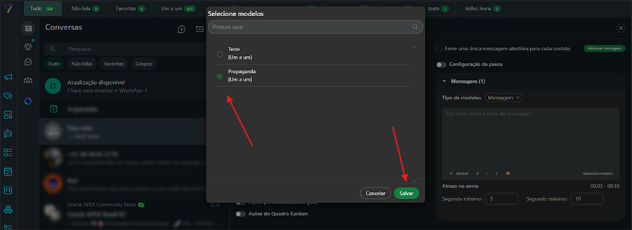 Seleção de modelo na transmissão