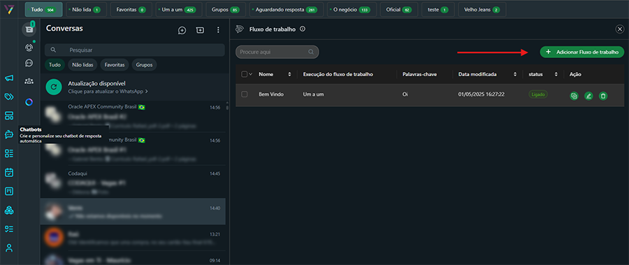 Adicionar Fluxo de trabalho