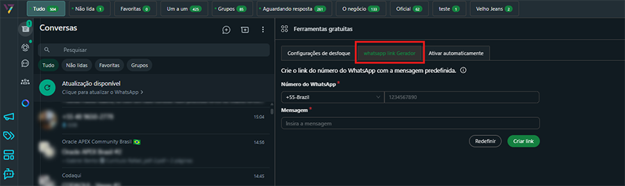 Gerador de link WhatsApp com QR Code